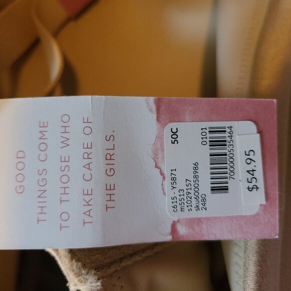 NWT Cacique Invisible Backsmoother Lightly Lined Balconette Bra 50C - Tan/Beige - Picture 3 of 5